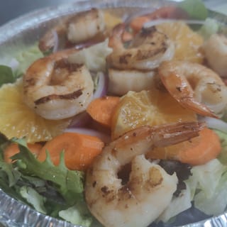 Grilled Shrimp & Carrot Salad^