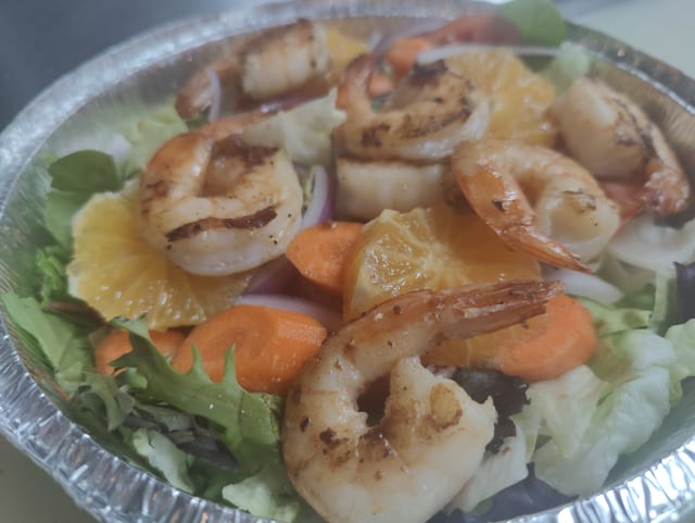 Grilled Shrimp & Carrot Salad.