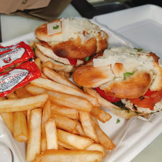 Chicken Pesto Garlic Knots Sandwich^