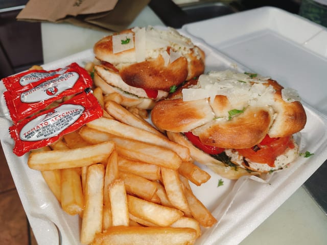 Chicken Pesto Garlic Knots Sandwich.
