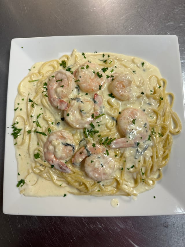 Pasta with Alfredo Sauce.