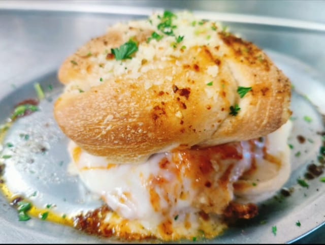 Chicken Chipotle Garlic Knots Sandwich.
