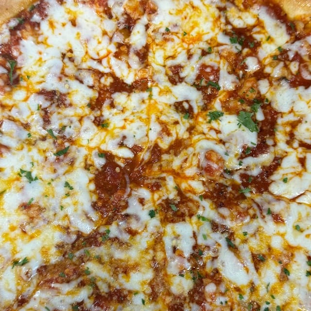 Shrimp Fra Diablo Garlic Knot Pizza.