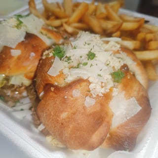 Chopped Cheese Garlic Knots Sandwich