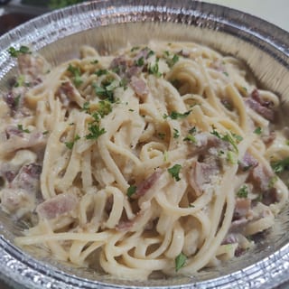 Pasta with Carbonara Sauce^