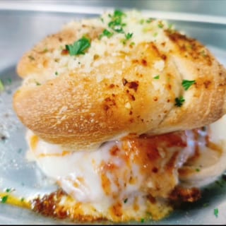Chicken Parm Garlic Knots Sandwich^