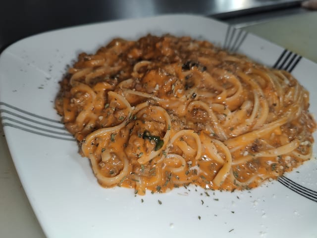 Pasta with Bolognese Sauce.