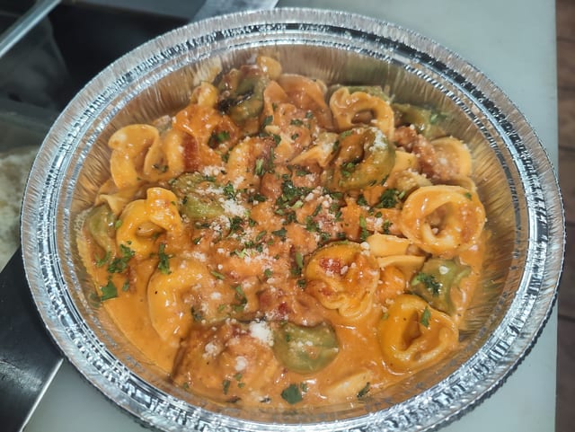 Cheese Tortellini in Vodka Sauce.