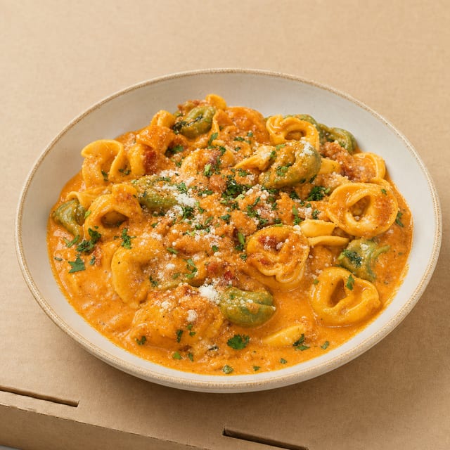 Cheese Tortellini in Vodka Sauce.