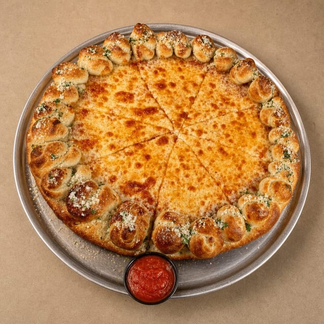 Cheese Garlic Knot Pizza.
