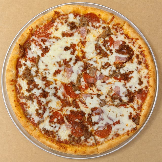 Meat Lovers Garlic Knot Pizza.