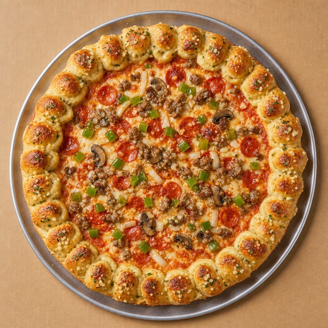 Buona Special Garlic Knots Crust Pie.