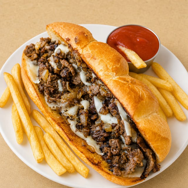 Three Cheese Cheesesteak Sandwich 11".