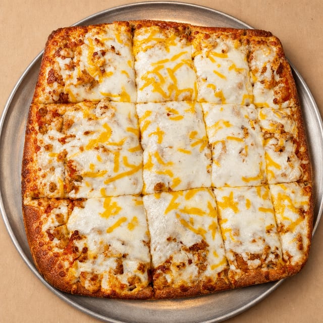 Chicken Bacon Ranch Sicilian Pizza.